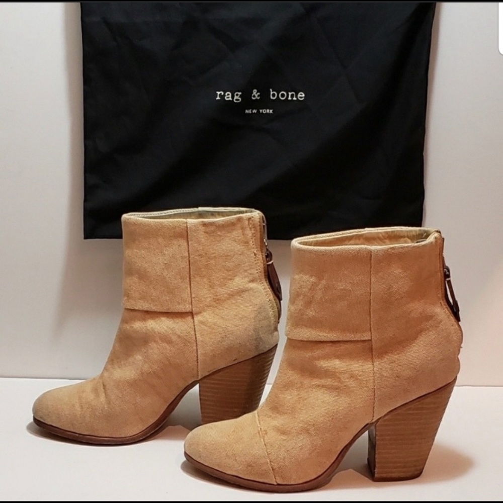 Rag & Bone Camel Canvas Newbury Booties - image 2